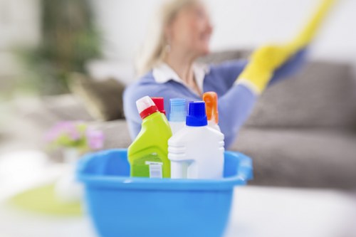 Finished carpet cleaning setup with waste handled responsibly